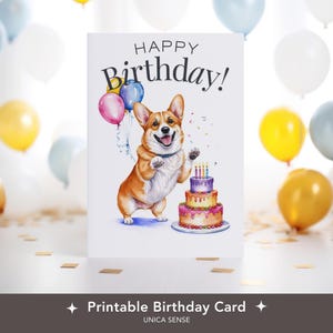 Carte d'anniversaire Welsh Corgi, carte d'anniversaire Corgi, carte sur le thème chien, amoureux des chiens, maman Corgi, papa Corgi, carte chien drôle, carte d'anniversaire Corgi