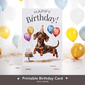Carte d'anniversaire teckel, carte chien teckel, cartes chien drôle, amoureux des chiens, maman teckel, papa teckel, cartes de voeux chien