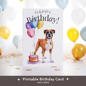 Carte d'anniversaire boxeur, carte d'anniversaire boxeur, carte sur le thème chien, amoureux des chiens, maman boxeur, papa boxeur, carte chien drôle, carte d'anniversaire boxer