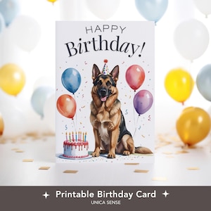 Carte d'anniversaire de berger allemand, carte de chien de berger allemand, cartes de chien drôles, amoureux des chiens, maman de berger allemand, papa de berger allemand, cartes de chiens