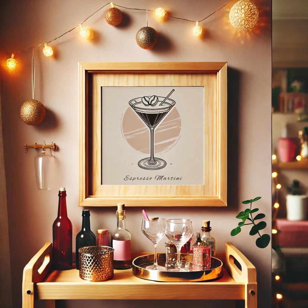 Espresso Martini Bar Cart Art - Etsy