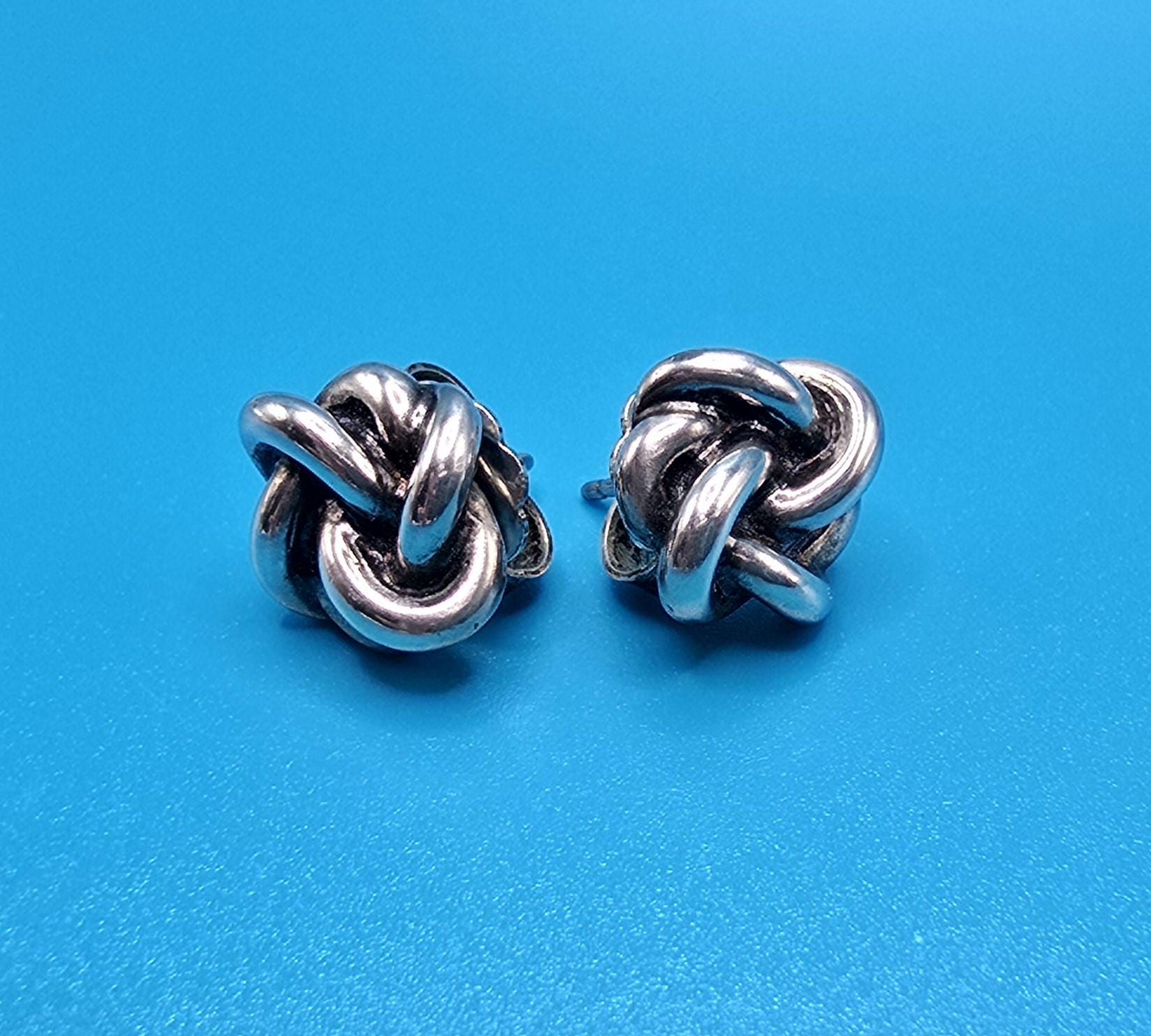 Vintage James Avery Sterling Silver Love Knot Stud Earrings