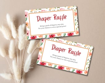 Baby in Bloom - Baby Shower Diaper Raffle Ticket, Invitation Envelope Insert