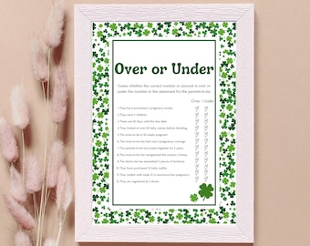 Little Shamrock - Over or Under Baby Shower Game, Instant Digital Download