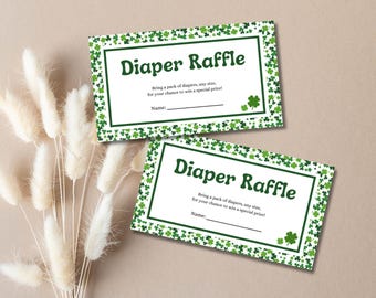 Little Shamrock - Baby Shower Diaper Raffle Ticket, Invitation Envelope Insert