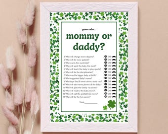Little Shamrock - Guess Who Baby Shower Game, Instant Digital Download