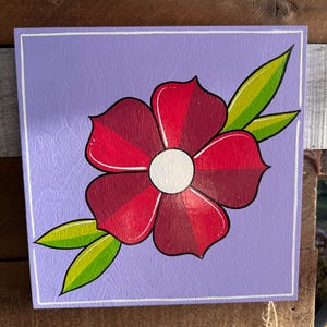 Tattoo Style Flower Painting