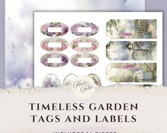 Floral Junk Journal, Spring Junk Journal, Floral Tags, Vintage Roses Ephemera, Digital Download, Printable Junk Journal Labels, Ephemera