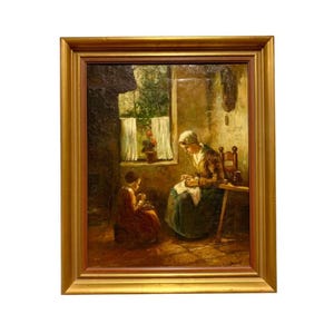 Dutch School | Classical Interior | Oil on canvas painting