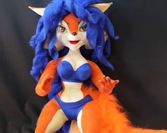 Furry Carmelita Fox plush / Premium handmade doll / Fan art toy from Sly Cooper