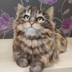 Realistic Handmade Tabby Cat Plush | Custom Portrait Pet Replica