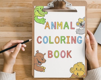 ABC Tier Malbuch - Druckbare Alphabet Ablaufverfolgung & Malseiten | Digitaler Download | Buchstaben und Tiernamen für Kinder lernen
