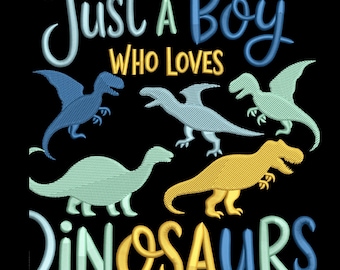 Borduurontwerpbestand Gewoon een jongen die dol is op dinosaurussen