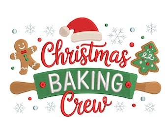Christmas Baking Crew  Embroidery Design– Festive Kitchen Embroidery File