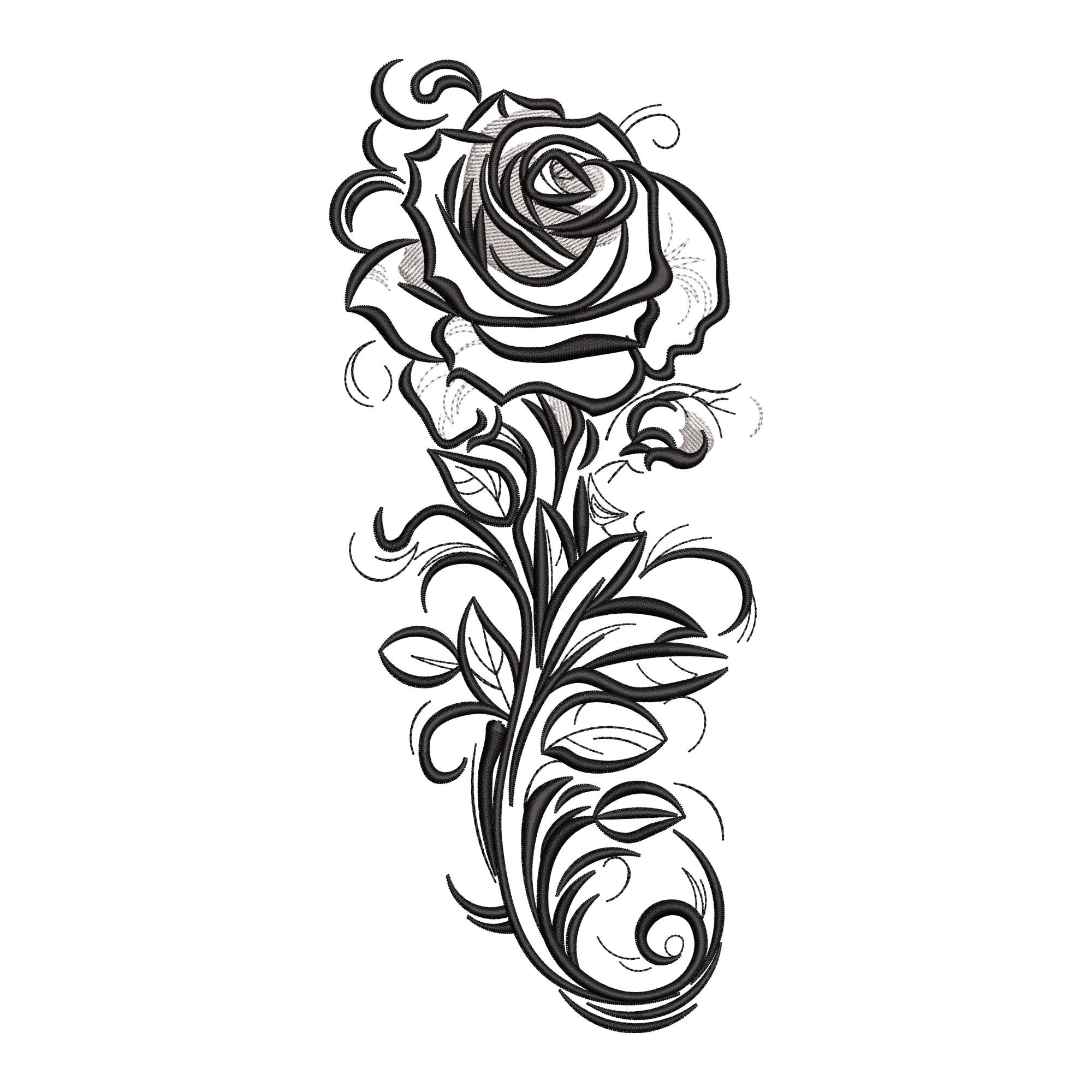 Rose with Vines Tattoo Ideas