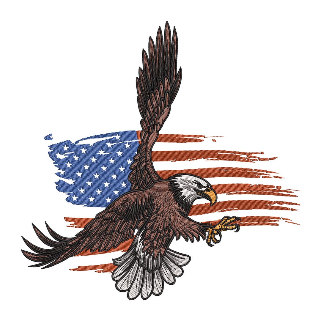 Bald Eagle Embroidery Design: USA Flag Patriotic Machine File - Etsy