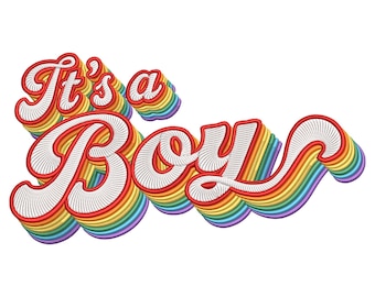 It's a Boy Embroidery Design – Rainbow Baby Announcement machine embroidery file