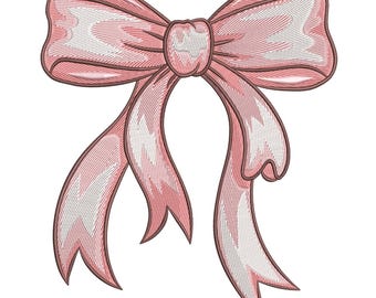 Stickdatei Rosa Schleife Schleife Stickmuster– Elegant Dekorative Stickdatei