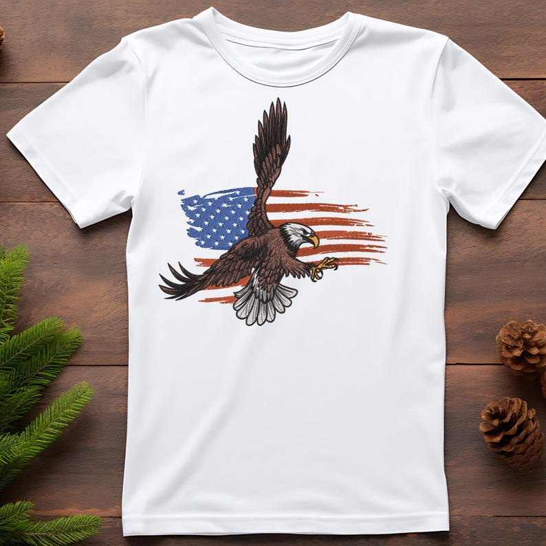 Bald Eagle Embroidery Design: USA Flag Patriotic Machine File - Etsy