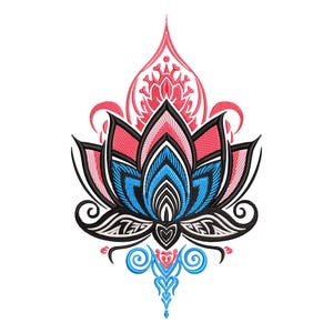 Lotus Embroidery Design, Lotus Flower Machine Embroidery, Flower Machine Embroidery File