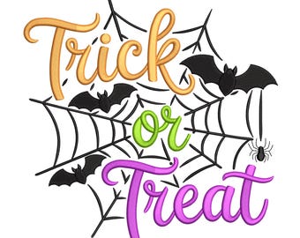 Trick or Treat Embroidery Design– Halloween Machine Embroidery File