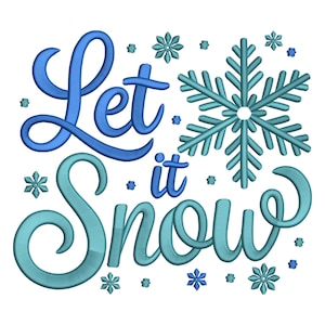 Broderidesign med snö – Maskinbroderifil med vintersnöflingecitat för semesterprojekt