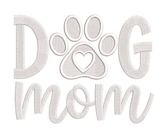 Dog Mom Paw Embroidery Design-dog-mom-paw-minimal Embroidery Machine File