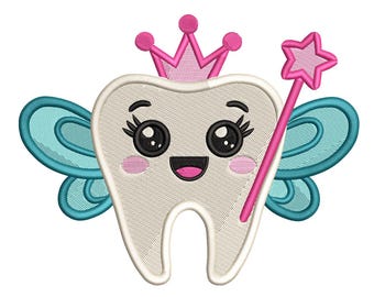 Tooth Fairy Princess  Embroidery Design– Cute Kids Embroidery File