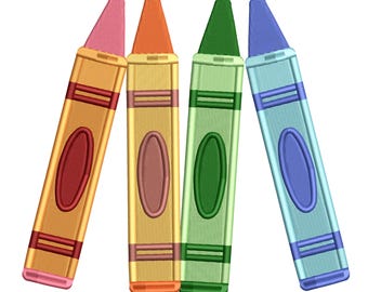 Four Crayon Friends Embroidery DesignFile