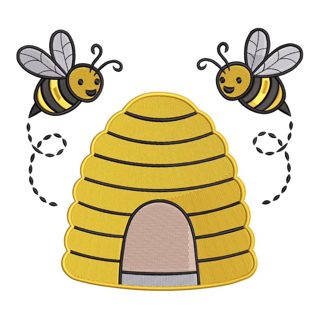 Bees & Beehive Embroidery Design– Cute Kids Machine Embroidery Design ...