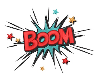 BOOM Comic Pop Art  Embroidery Design– Fun Kids Embroidery Design File