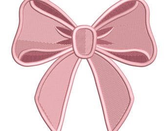 Elegant Pink Bow Embroidery Design – Versatile Embroidery Design File