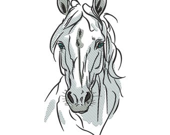 Horse Head Embroidery Design: Animal  embroidery file