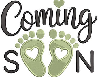 Coming Soon Baby Feet Embroidery Design – Pregnancy Announcement Machine  Embroidery File