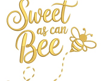 Sweet As Can Bee Embroidery Design– Playful Kids Embroidery Design File