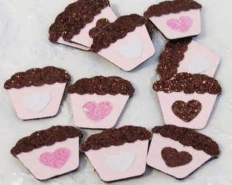 Pink Chocolate Cupcake Magnets, Handmade, Valentines, Fridge Magnets