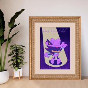 Shadow the Hedgehog Fanart - Sonic Digital Print, Pink Pony Club Inspired Poster, Gaming Room Art