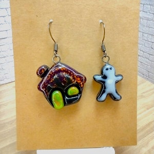 Halloween Gingerbread House Earrings