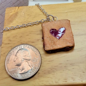 Peanut butter and jelly sandwich necklace