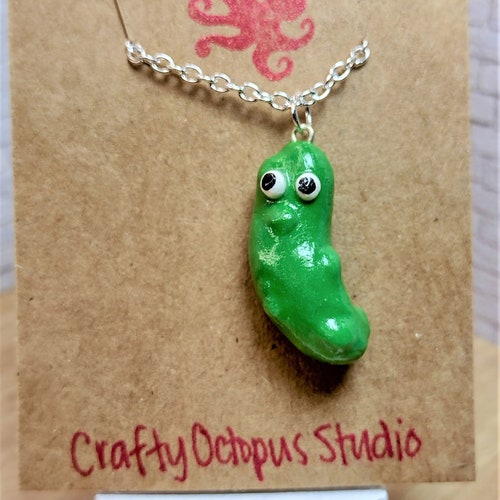 Pickle Necklace Pickle Jewelry Pickle Slice Charm Necklace Etsy