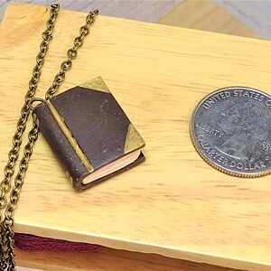 Brown Book Necklace