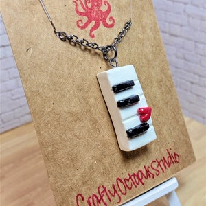 Piano Keys Necklace, miniatures necklace, black and white keys piano