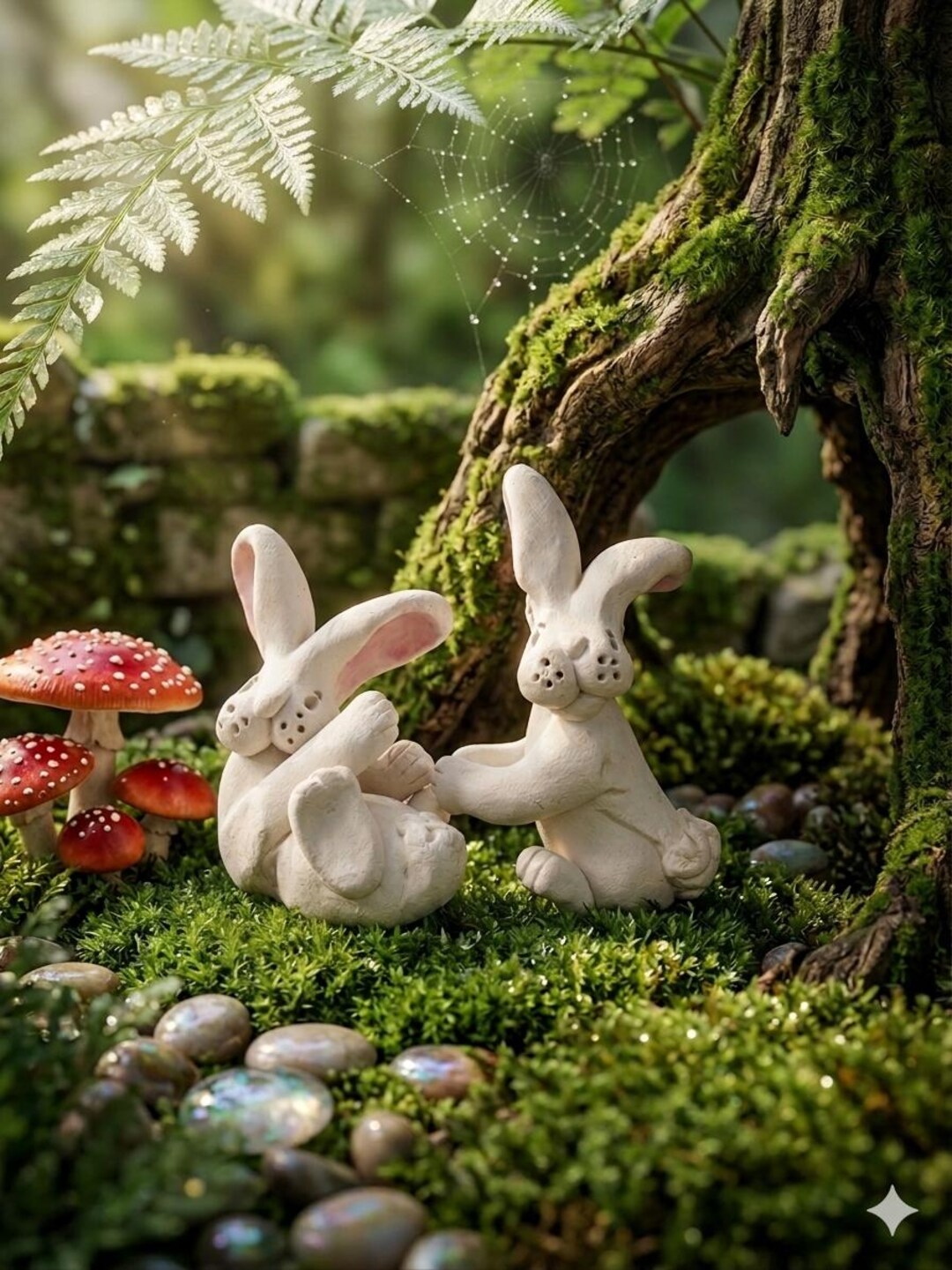 VTG WHITEROCK Studios A Pair of Rabbits Clay Unglazed Hand Molded ...
