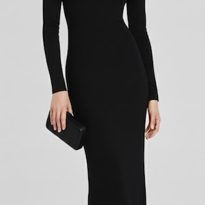 blue dress for baby girl AGNES Black Bodycon Stretch Dress by RUDSAK