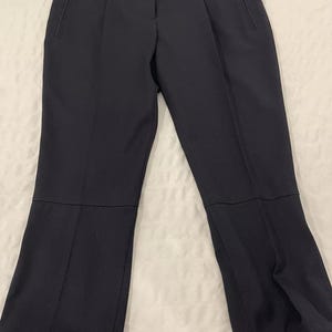 Vintage PRADA 100% Virgin Wool Trouser Capri Pants Dark Blue Made in Italy Women Size US 8