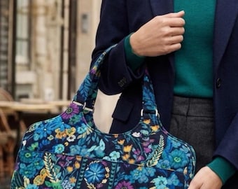RARE Vera Bradley Briefcase In Midnight Blues Retire Floral Pattern NWOT