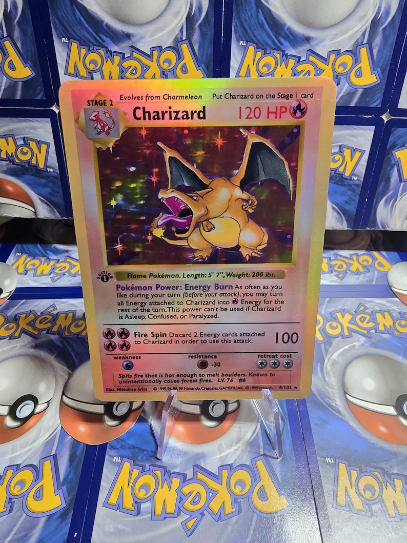Pokémon TCG 1:a upplagan Team Rocket Charizard Blastoise Venusaur Lugia Mew Umbreon Eeveelution Vmax Replika Kort Högkvalitativa Holografiska Charizard 1st