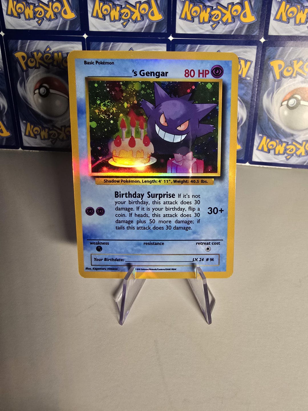 Holographic Gengar Pokemon Card, Custom Replica, Drop Down Card Selection -  Etsy
