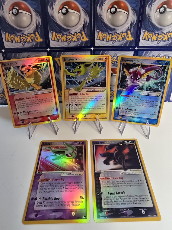 Eeveelution Pokemon TCG Replica Cards - Holographic Star Set - Etsy