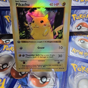 Pokémon TCG 1:a upplagan Team Rocket Charizard Blastoise Venusaur Lugia Mew Umbreon Eeveelution Vmax Replika Kort Högkvalitativa Holografiska Red Cheeks Pika